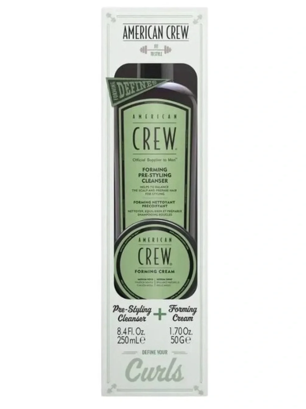 NIB American Crew Forming Curls Duo with Pre‑Styling Shampoo and Styling Cream
